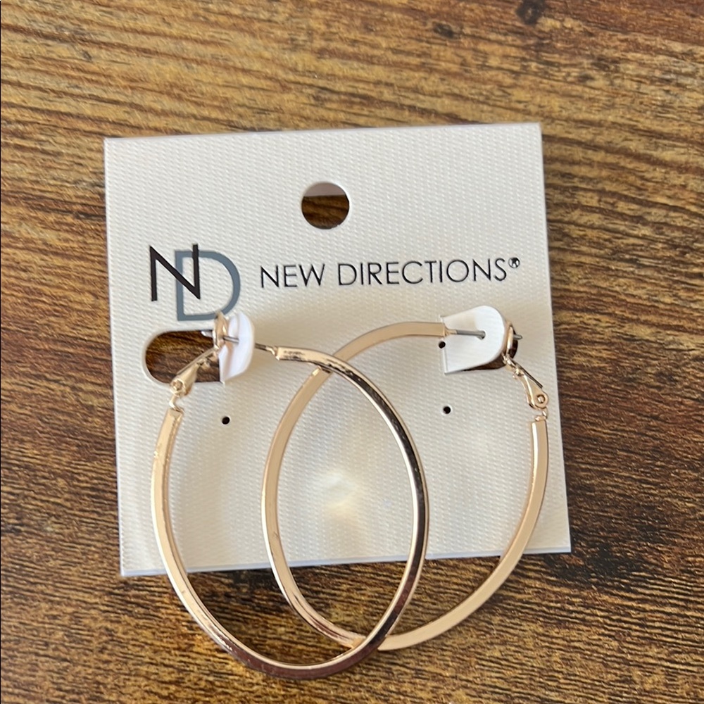New Directions Gold Hoop Earrings